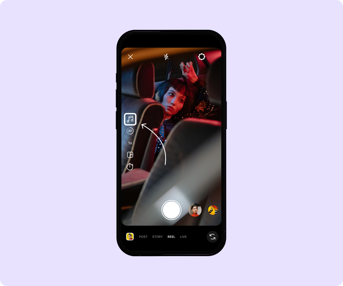 Choose audio for instagram reel