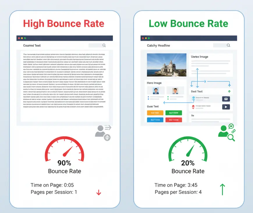 High vs low Bounce Rate